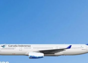 Pesawat Garuda Indonesia (Instagram @kalsel.daily)