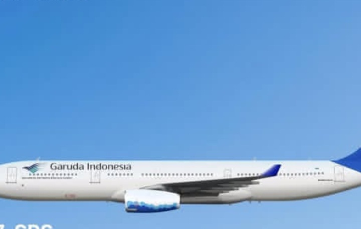 Pesawat Garuda Indonesia (Instagram @kalsel.daily)