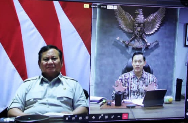 Momen rapat virtual AHY bersama Presiden Prabowo (Instagram @agusyudhoyono)