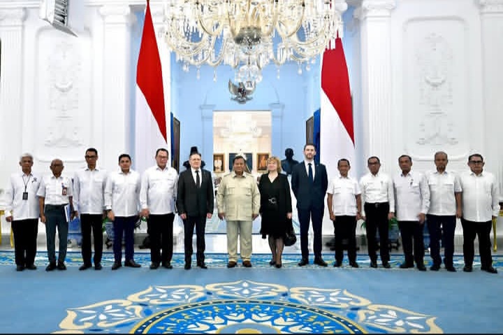 Presiden RI Prabowo sambut kedatangan tamu istimewa Rosatom BUMN Nuklir Rusia di Istana (Instagram @kepalabrin)