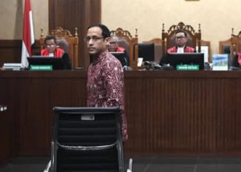 Nadiem Makarim usai dituntut 18 tahun penjara (Instagram @antarafotocom)