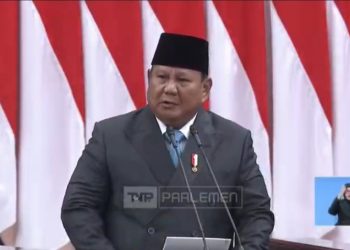 Presiden RI Prabowo Subianto saat pidato di rapat paripurna DPR, Rabu 20 Mei 2026 (YouTube @dprofficial)