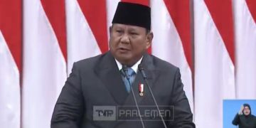 Presiden RI Prabowo Subianto saat pidato di rapat paripurna DPR, Rabu 20 Mei 2026 (YouTube @dprofficial)