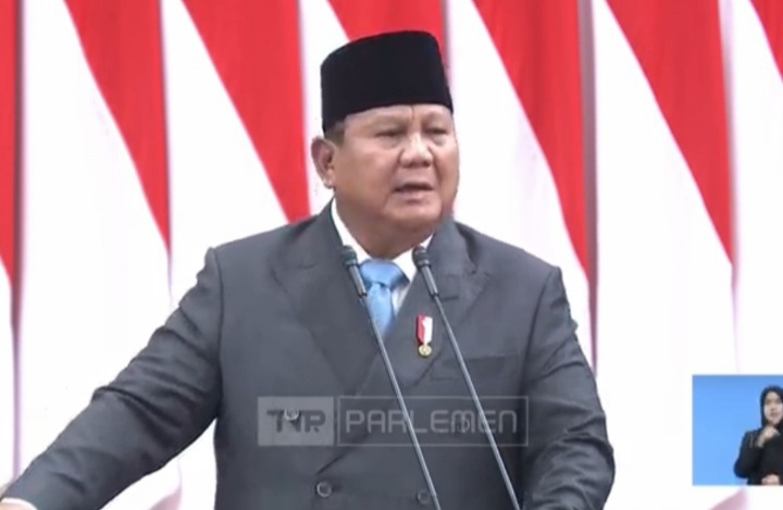 Presiden RI Prabowo Subianto pidato perdana bacakan RAPBN 2027 di rapat paripurna DPR, Rabu 20 Mei 2026 (YouTube @dprriofficial)