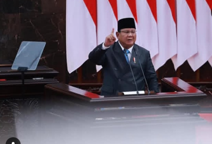 Presiden RI Prabowo Subianto saat pidato KEM PPKF di rapat paripurna DPR, Rabu 20 Mei 2026 (Instagram @prabowo