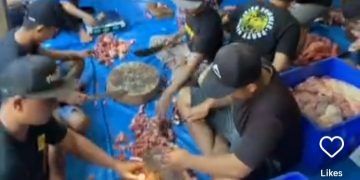 Ilustrasi daging hewan kurban tengah dipotong-potong untuk dibagikan dalam perayaan Iduladha 2026 (Instagram @segosambelcakuut)