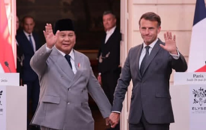 Presiden RI Prabowo Subianto dan Presiden Prancis Emmanuel Macron (Instagram @prabowo)