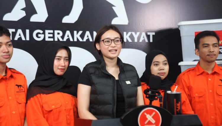 Juru Bicara Gerakan Rakyat, Sarifadhilah Aziz atau biasa disapa Sarai dalam konferensi pers di Kantor Sekretariat DPP Gerakan Rakyat, Ampera, Jakarta Selatan, Rabu (13/5/2026).(Dok Gerakan Rakyat)