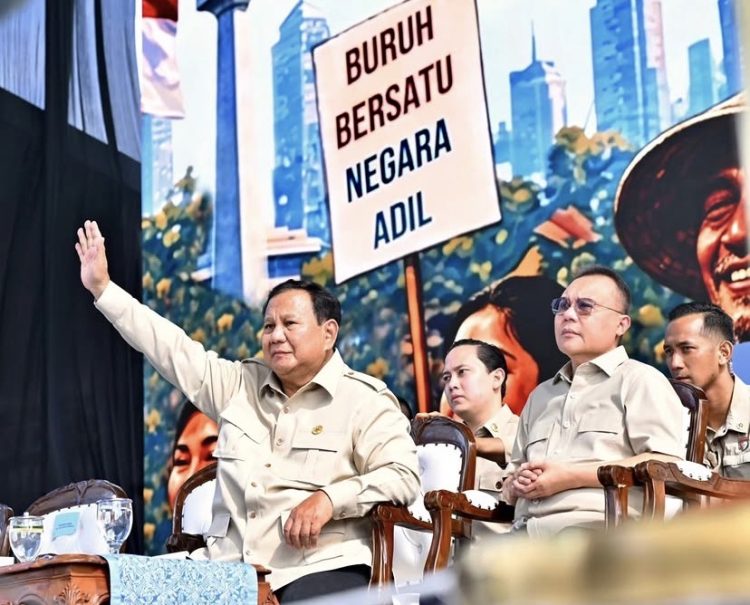 Presiden Prabowo Subianto dalam peringatan May Day 2026 (Dok IG Sekretriat Kabinet)