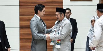 Ketua Fraksi Partai Gerindra DPR RI, Budisatrio Djiwandono di Kompleks Parlemen, Senayan, Jakarta Pusat, pada Senin (25/5/2026). (Istimewa)