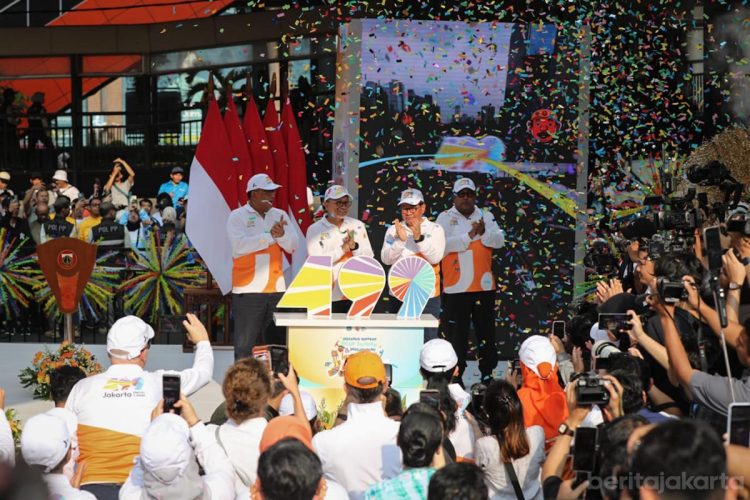 Pemerintah Provinsi (Pemprov) DKI Jakarta resmi memulai rangkaian perayaan Hari Ulang Tahun (HUT) ke-499 Kota Jakarta melalui acara bertajuk Deklarasi Gerakan Pilah Sampah dan Pencanangan HUT ke-499 Kota Jakarta. (Dok Pemprov DKI)