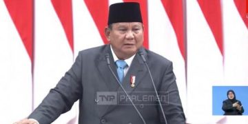 Presiden RI Prabowo Subianto minta anak muda jadi pengusaha. Pidato saat KEM PPKF rapat paripurna DPR RI, Rabu 20 Mei 2026 (YouTube @dprriofficial)