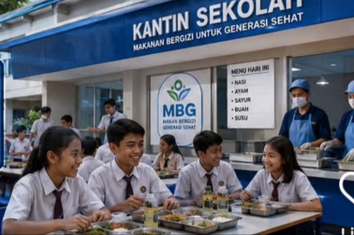 Ilustrasi dapur MBG atau SPPG dengan memanfaatkan kantin sekolah (Instagram @badaninformasinasional)