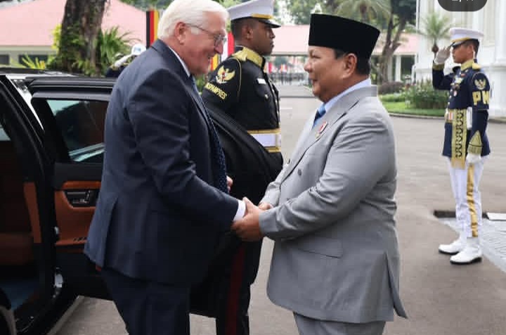 Momen Presiden Jerman Frank Walter Steinmeier tiba di Istana disambut Presiden RI Prabowo Subianto, Senin 15 Juni 2026 (Instagram @prabowo)