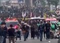Mahasiswa kembali gelar demo. Foto saat aksi demo pada Jumat 12 Juni 2026 (Instagram @infociseeng.id)