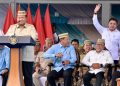 Saat warga Gorontalo berteriak memanggil nama Seskab Teddy Indra Wijaya dalam di acara Puncak Pekan Nasional Petani Nelayan XVII di Sport Center Limboto, Gorontalo, Rabu 24 Juni 2026 (Instagram @sekretariat.kabinet)