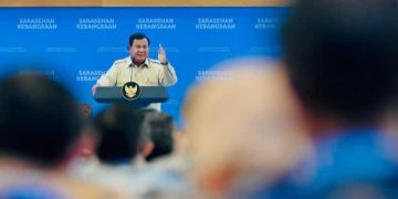 Presiden RI Prabowo Subianto saat bicara dalam acara Sarasehan Kebangsaan Konvensi Sains, Teknologi, dan Industri Indonesia (KSTI) di JCC Senayan, Jakarta, Jumat 26 Juni 2026 (Instagram @kemensetneg.ri)