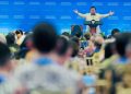 Presiden RI Prabowo Subianto saat pidato di acara Sarasehan Kebangsaan Konvensi Sains, Teknologi, dan Industri Indonesia (KSTI) di JCC Senayan, Jakarta, Jumat 26 Juni 2026 (Instagram @kemensetneg.ri)