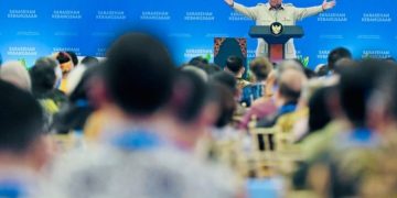 Presiden RI Prabowo Subianto saat pidato di acara Sarasehan Kebangsaan Konvensi Sains, Teknologi, dan Industri Indonesia (KSTI) di JCC Senayan, Jakarta, Jumat 26 Juni 2026 (Instagram @kemensetneg.ri)