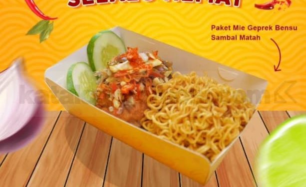 Promo Geprek Bensu Setiap Hari Rabu: Paket Mie Sambal Matah Mulai Rp20 Ribu!