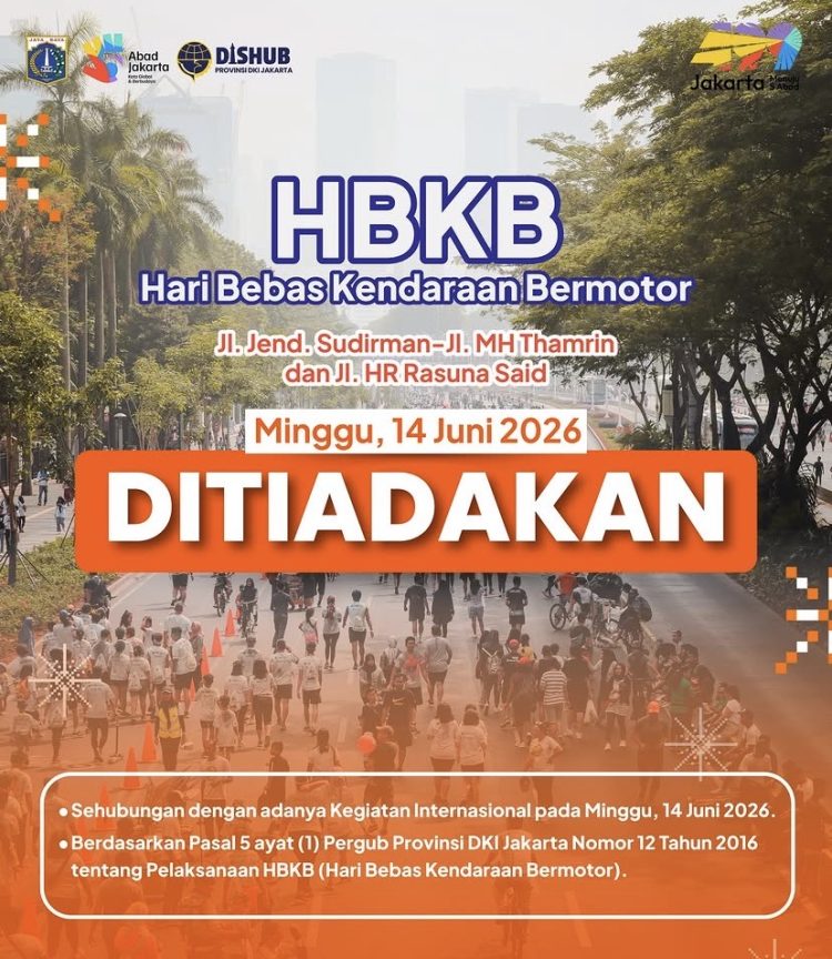 Pengumuman! CFD di Jakarta pekan ini ditiadakan (Dok IG Dishub DKI)
