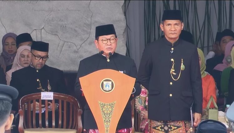 Gubernur DKI Jakarta, Pramono Anung dalam HUT Kota Jakarta ke 499 di Monas (Dok YouTube Pemprov Jakarta)