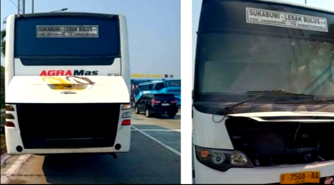 Bus Terbakar di Tol Jagorawi Arah Bogor, Diduga Korsleting Listrik