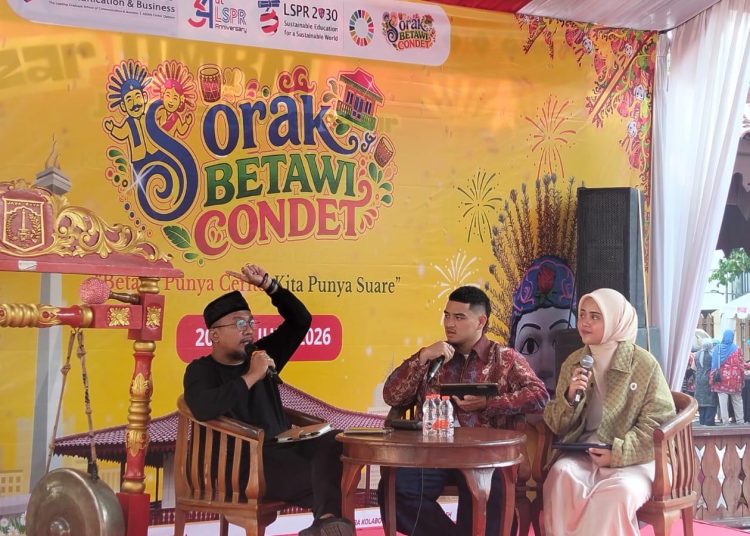 Mahasiswa LPSR Institute of Communication & Business sukses menggelar Sorak Betawi Condet di Jakarta Timur pada Sabtu, 20 Juni 2026 (suaranusantara.com)
