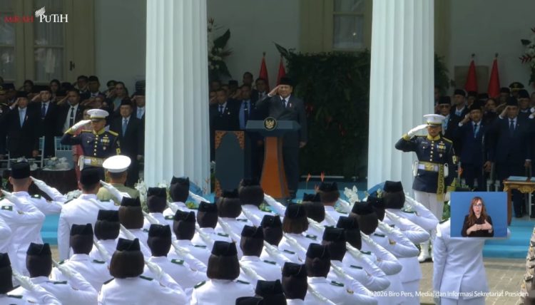 Presiden Prabowo Subianto memimpin peringatan upacara Hari Lahir Pancasila (Dok Tangkapan Layar YouTube Sekretriat Presiden)