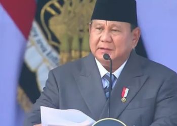 Presiden RI Prabowo Subianto saat pidato di HUT Bhayangkara ke 80, Rabu 1 Juli 2026 (Instagram @podcast_pedjuang)