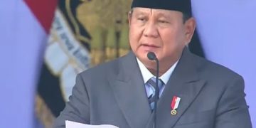 Presiden RI Prabowo Subianto saat pidato di HUT Bhayangkara ke 80, Rabu 1 Juli 2026 (Instagram @podcast_pedjuang)