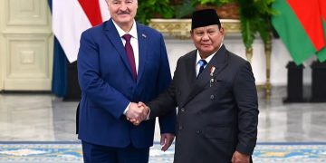Presiden Belarus Lukashenko dan Presiden RI Prabowo Subianto gelar pertemuan di Istana Merdeka, Jakarta Kamis 2 Juli 2026 (Instagram @indonesiago.id)
