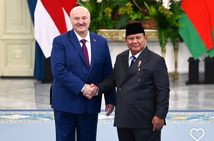 Presiden Belarus Lukashenko dan Presiden RI Prabowo Subianto gelar pertemuan di Istana Merdeka, Jakarta Kamis 2 Juli 2026 (Instagram @indonesiago.id)