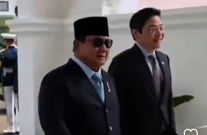 Presiden RI Prabowo Subianto dan PM Singapura Lawrence Wong (Instagram @_gemoy02_)