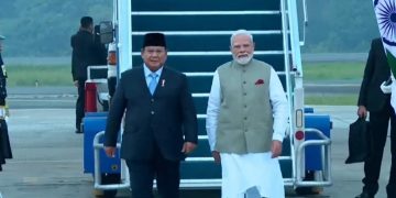 Presiden Prabowo Subianto sambut kedatangan PM India Narendra Modi (YouTube @Sekretariat Presiden)