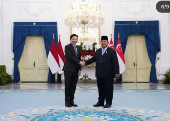Momen pertemuan Presiden Prabowo Subianto dan PM Singapura Lawrence Wong di Istana Merdeka, Jakarta (Instagram @prabowo)