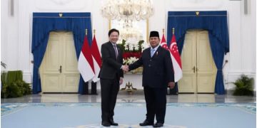 Momen pertemuan Presiden Prabowo Subianto dan PM Singapura Lawrence Wong di Istana Merdeka, Jakarta (Instagram @prabowo)