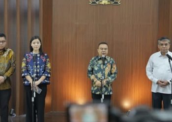 Tokopedia angkat bicara soal PHK karyawan. Foto Presiden Director PT Tokopedia, Stephanie Susilo saat konferensi pers, Senin 6 Juli 2026 (Instagram @sufmi_dasco)