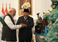 Momen hangat pertemuan Presiden RI Prabowo Subianto dan PM India Narendra Modi saat tiba di Istana (Instagram @prabowo)