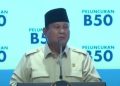 Presiden RI Prabowo Subianto saat peresmian B50 (Instagram @stockalpha.id)