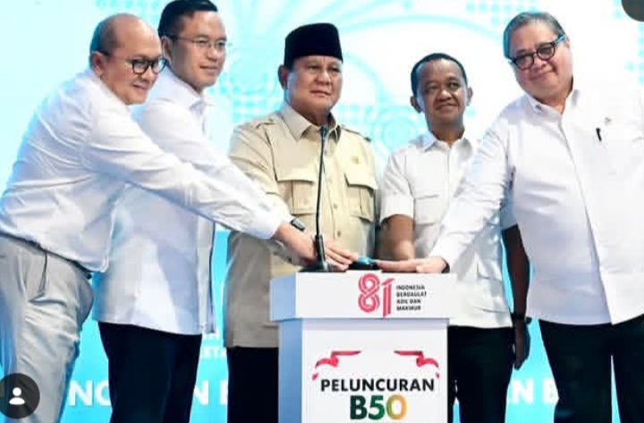 Menteri ESDM Bahlil Lahadalia saat peluncuran B50 di Rest Area KM 57 Tol Jakarta-Cikampek (Instagram @bahlillahadalia)