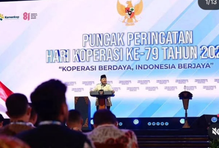 Presiden RI Prabowo Subianto saat pidato soal pemimpin pengkhianat (Instagram @prabowogibran)