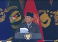 Presiden RI Prabowo Subianto saat pelantikan 1 177 perwira remaja TNI-Polri (YouTube @sekretariat presiden)