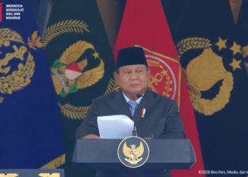 Presiden Prabowo Subianto lantik 1.177 perwira remaja TNI-Polri, Rabu 22 Juli 2026 (YouTube @sekretariat presiden)