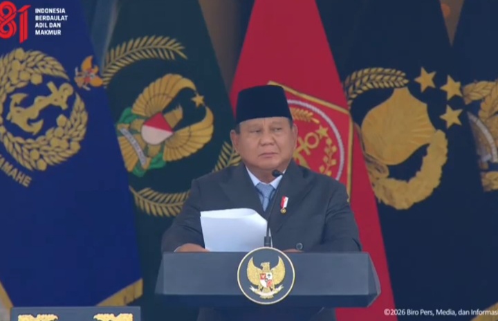 Presiden Prabowo Subianto lantik 1.177 perwira remaja TNI-Polri, Rabu 22 Juli 2026 (YouTube @sekretariat presiden)
