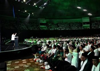 Presiden RI Prabowo Subianto pidato di Harlah ke 28 PKB guyon soal 3 pemimpin kancil (Instagram @sufmi_dasco)