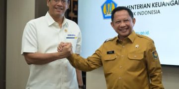 Mendagri Tito Karnavian temui Menkeu Purbaya Yudhi Sadewa di kantor Kemenkeu, Senin 27 Juli 2026 (Instagram @menkeuri)