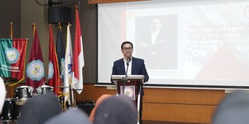 Marinus Gea saat hadiri acara Kebajikan Pancasila di UNIPI