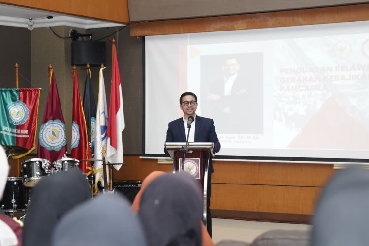 Marinus Gea saat hadiri acara Kebajikan Pancasila di UNIPI