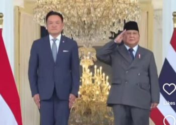 Presiden RI Prabowo Subianto terima tamu kenegaraan PM Thailand Anutin (Instagram @_gemoy02_)